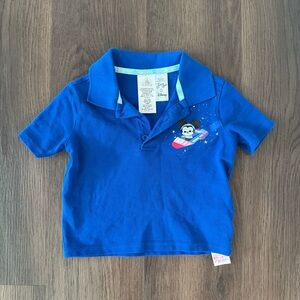 Kids Disney Mickey Mouse & Stitch Space Mountain Polo‎ Shirt Blue Size XXS